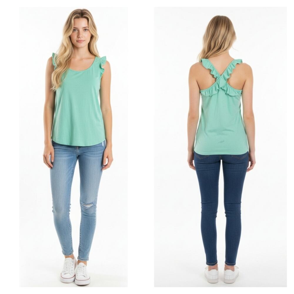 Lilly Pulitzer Ruffle Cross Back Tank Top small